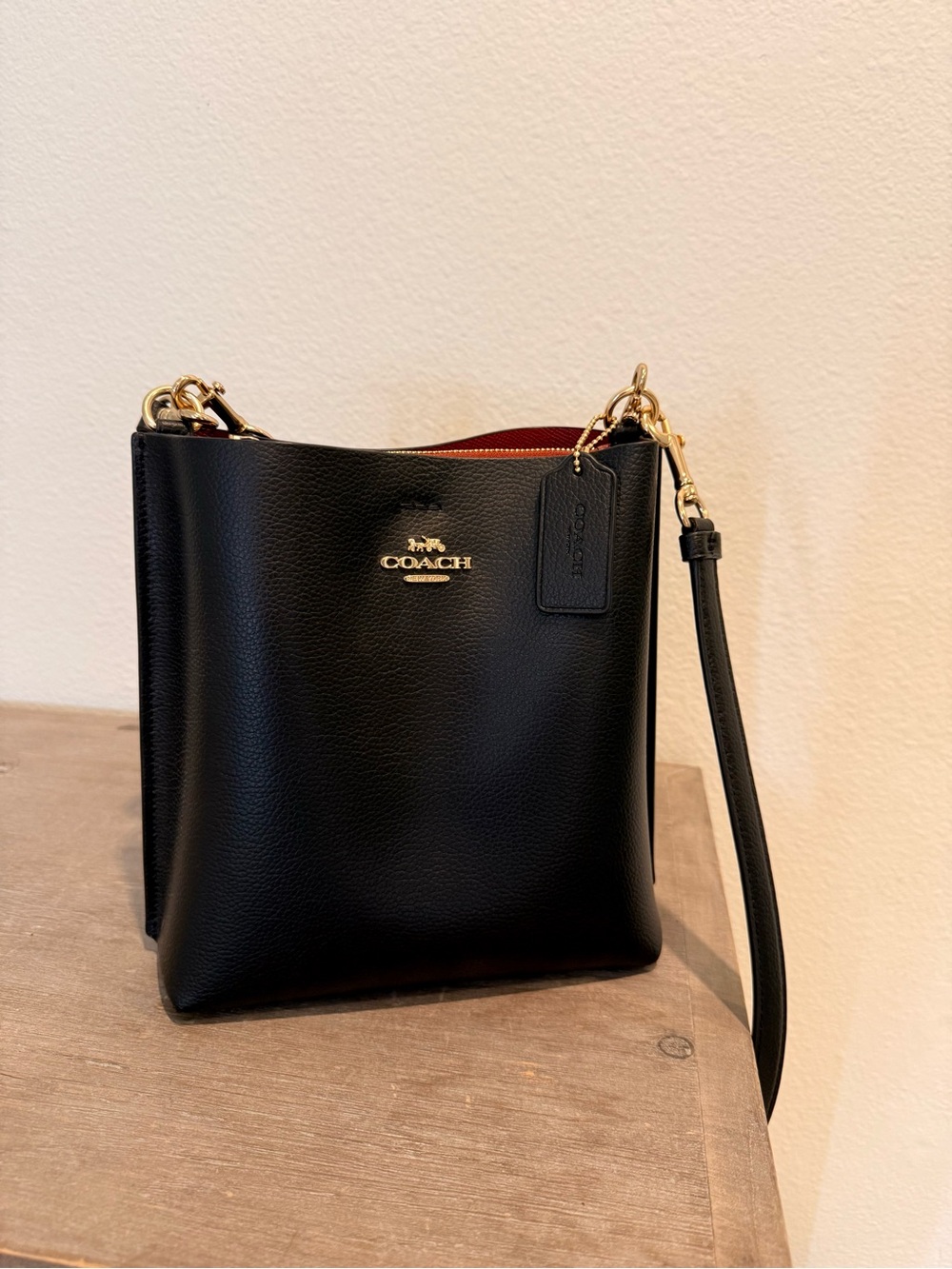Coach Small Town Bucket Bag Black Crossbody